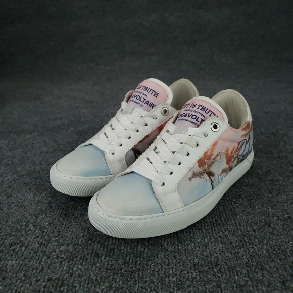 Zadig & Voltaire Art Is‎ Truth Shoes Womens Size 8.5 EU 39 Palm Print Sneakers - Picture 14 of 15